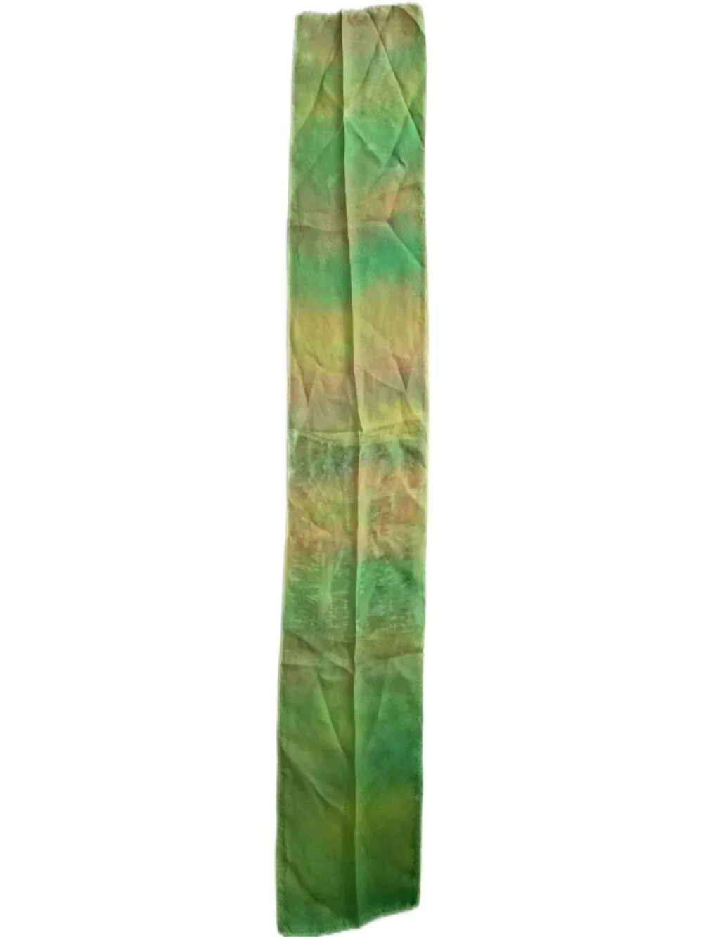 100% Silk Habotai Scarf Lime Green Yellow Ombre